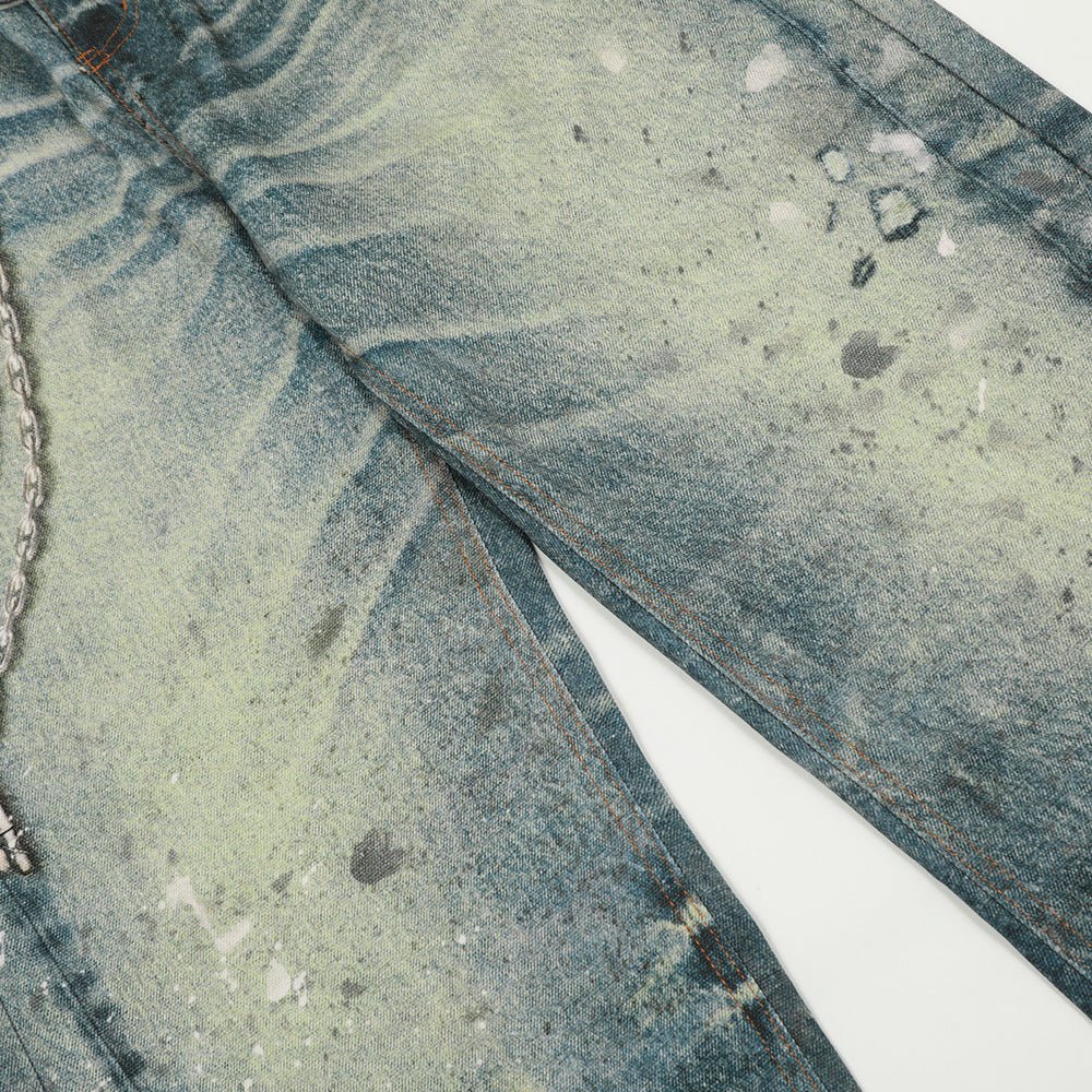 Chainmark Washed Jeans — Chain - Detail Streetwear Denim for Daily Rotation - XGEM® - Not Made for Everyone