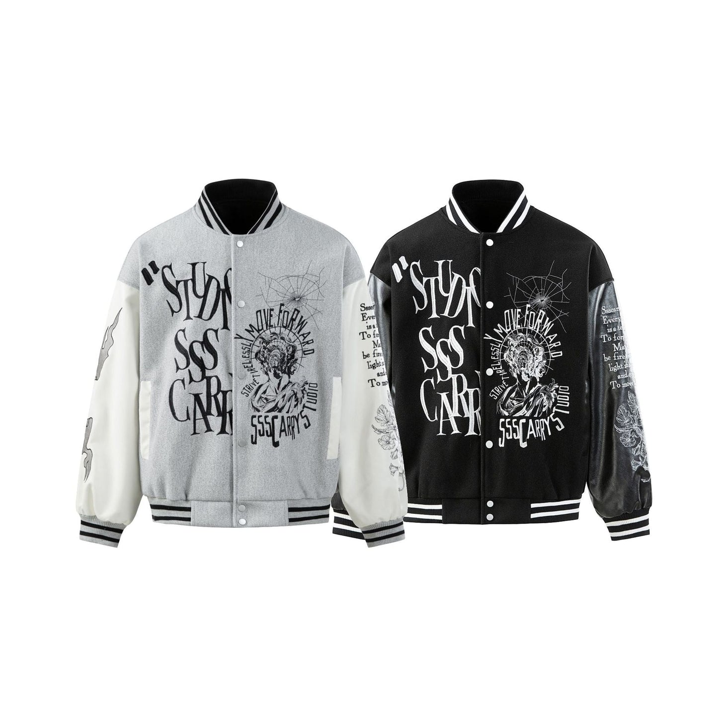 Embroidered Varsity Jacket Streetwear - XGEM® - Not Made for Everyone
