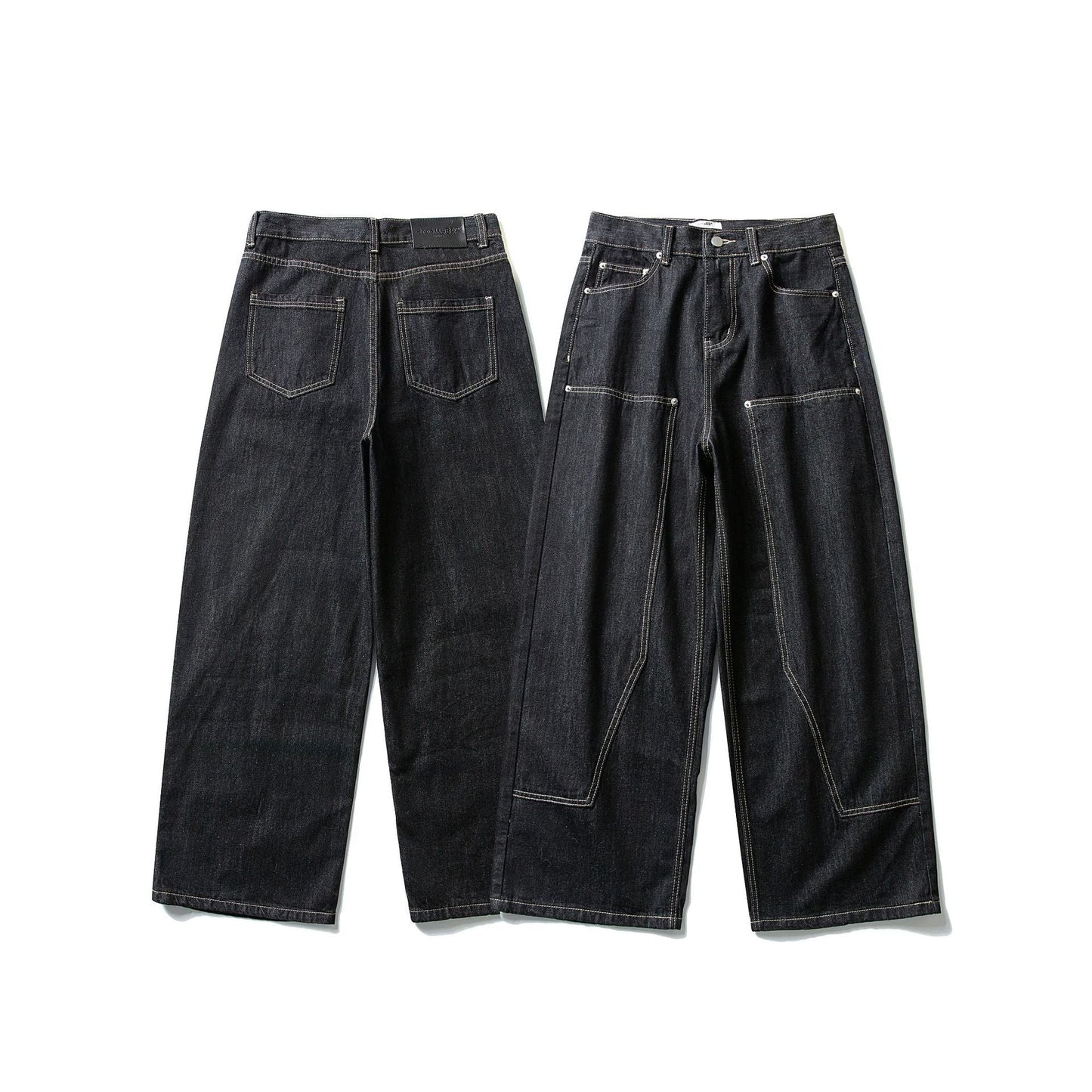 Loose Wide Leg Straight Cut Raw Denim Pants Workwear Logger Pants - XGEM® - Not Made for Everyone