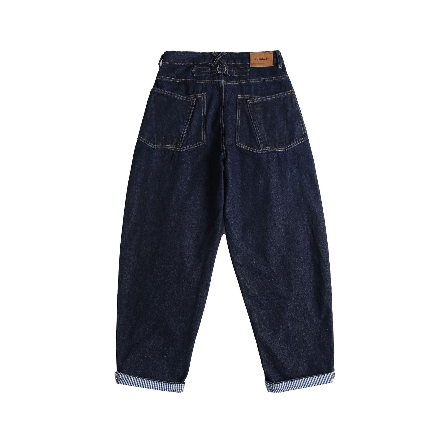 Patchwork Turn - up Design Loose Slightly Tapered Denim Pants Men - XGEM® - Not Made for Everyone
