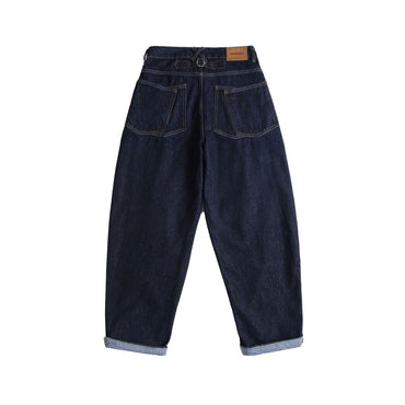 Patchwork Turn - up Design Loose Slightly Tapered Denim Pants Men - XGEM® - Not Made for Everyone