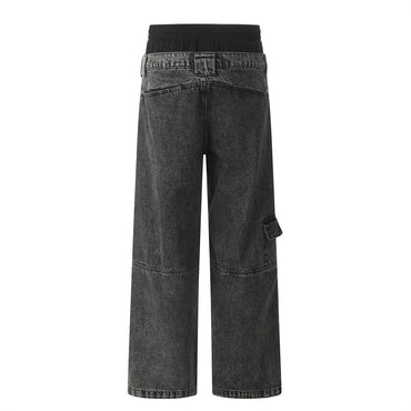 Washed Black Denim Jeans Relaxed Straight Leg Streetwear - XGEM® - Not Made for Everyone