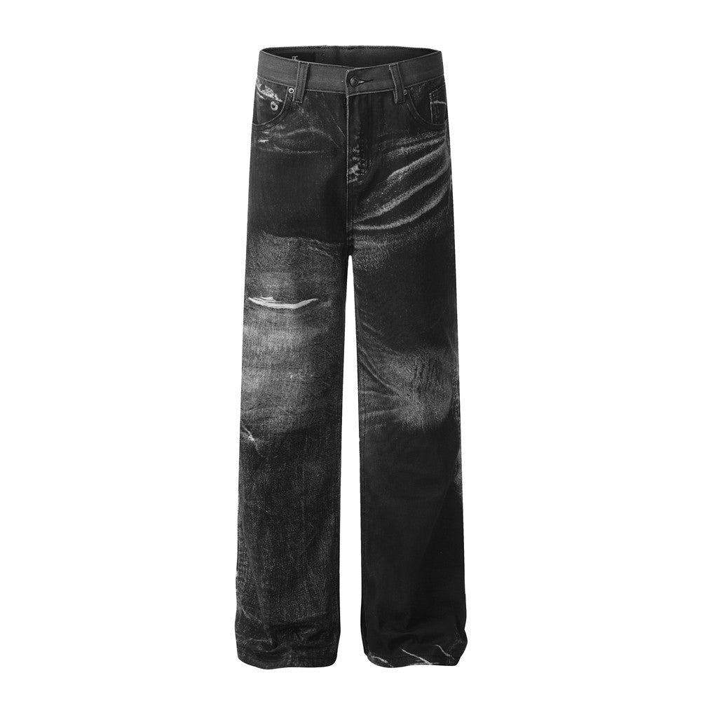 Sprayform Distressed Black Denim