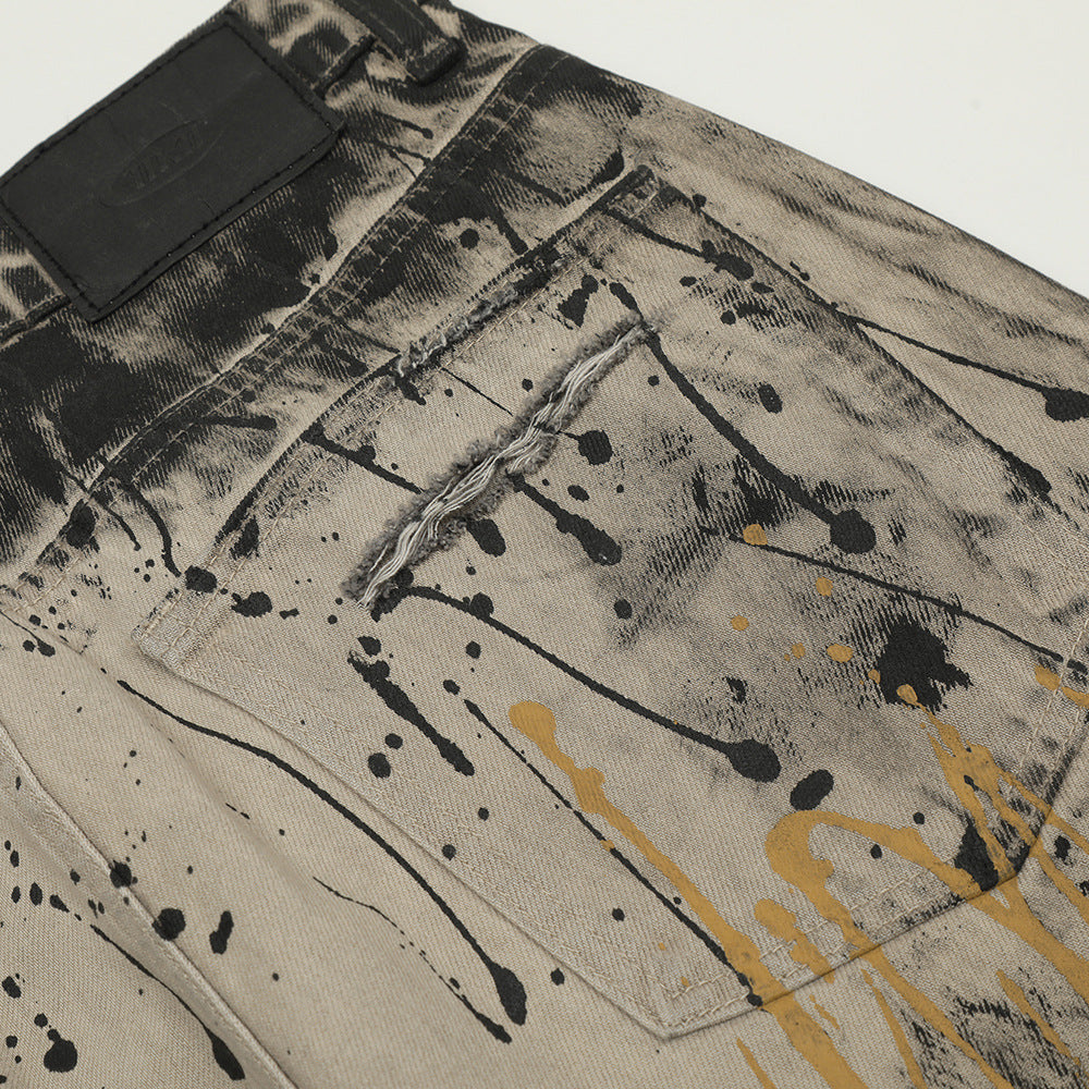 Inkveil Distressed Grey Denim