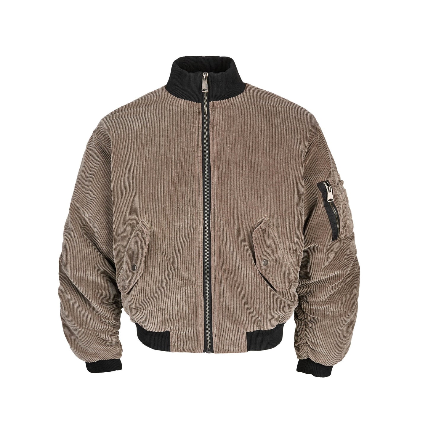 Distressed Corduroy Stand Collar Jacket — curated XGEM rare find
