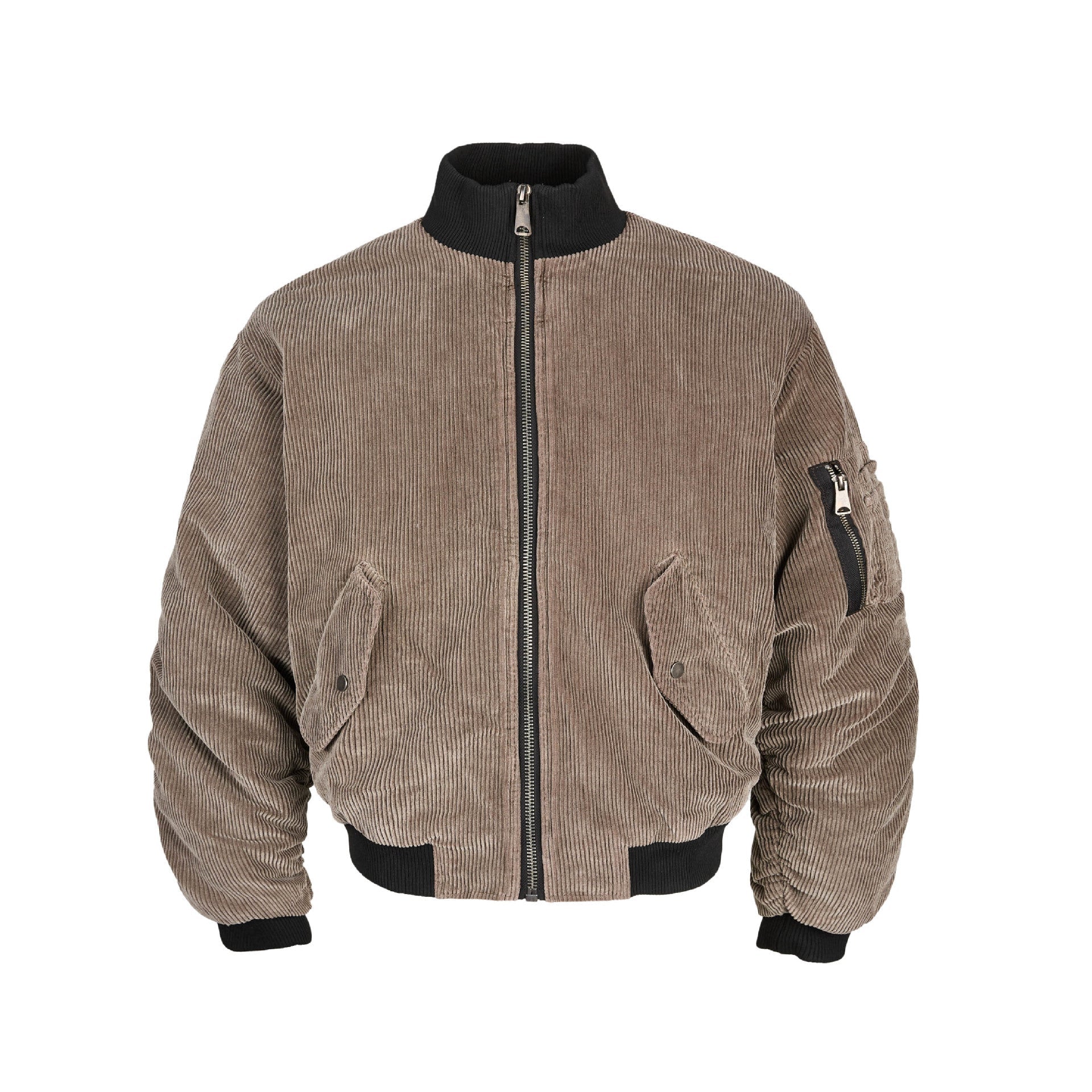 Distressed Corduroy Stand Collar Jacket — curated XGEM rare find
