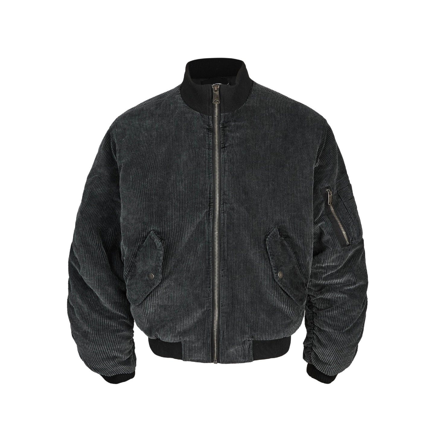 Distressed Corduroy Stand Collar Jacket — curated XGEM rare find