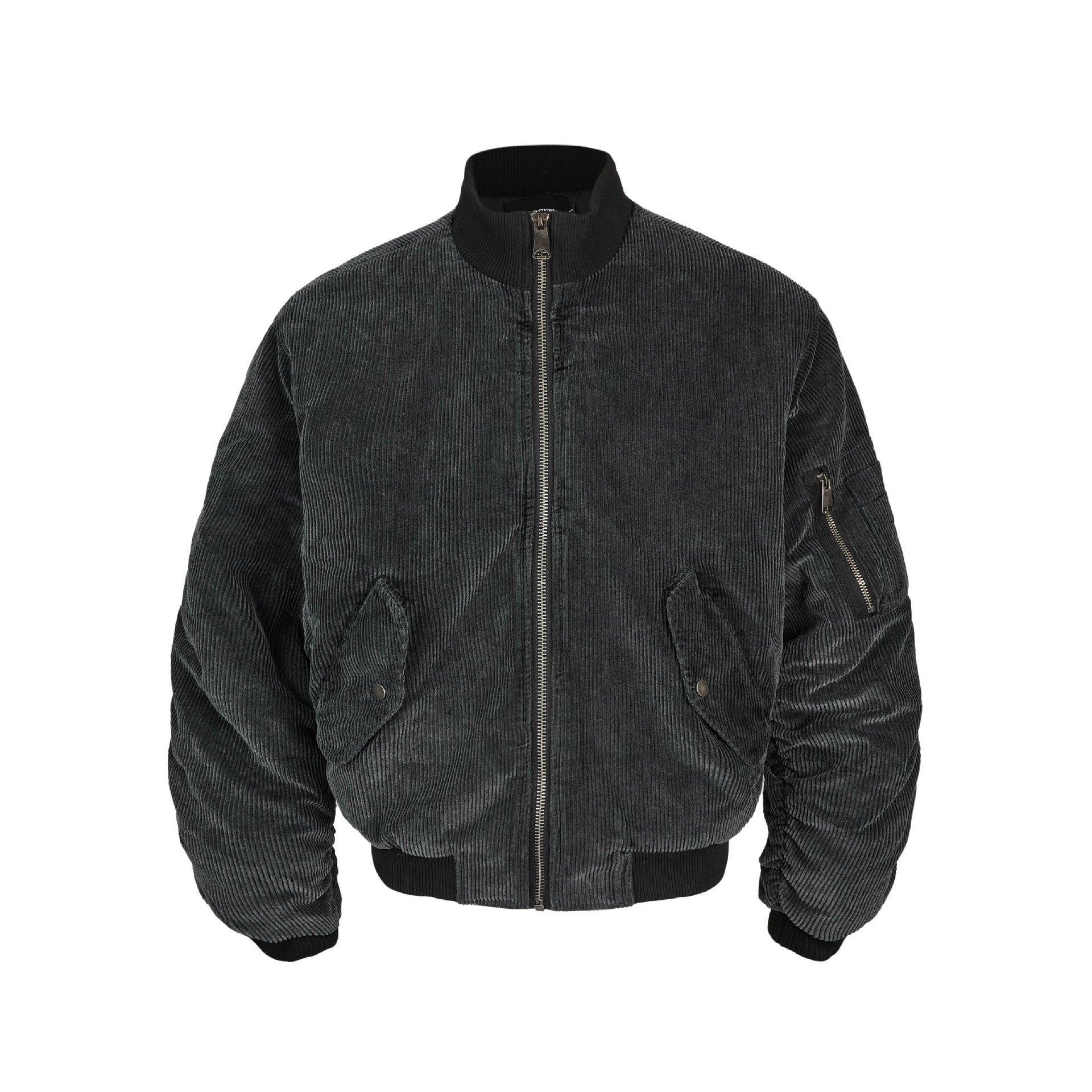 Distressed Corduroy Stand Collar Jacket — curated XGEM rare find