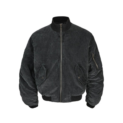 Distressed Corduroy Stand Collar Jacket — curated XGEM rare find