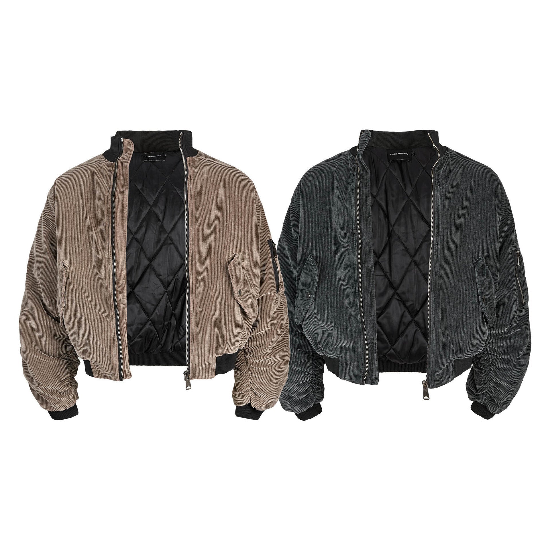 Distressed Corduroy Stand Collar Jacket — curated XGEM rare find