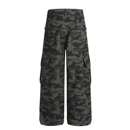  Camo Pleated Cargo Pants — curated XGEM rare find
