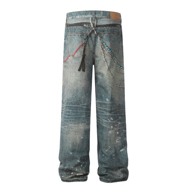 Chainmark Washed Jeans — Chain - Detail Streetwear Denim for Daily Rotation - XGEM® - Not Made for Everyone