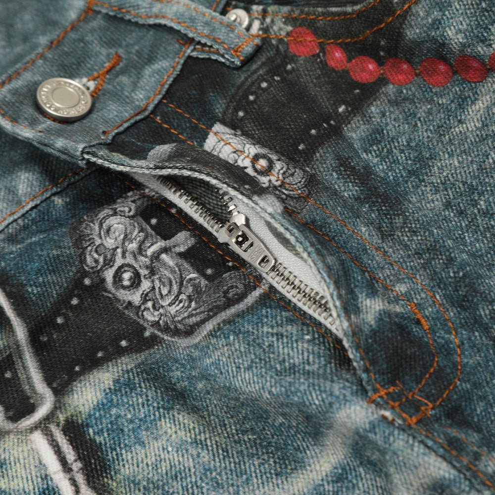 Chainmark Washed Jeans — Chain - Detail Streetwear Denim for Daily Rotation - XGEM® - Not Made for Everyone