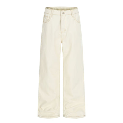 Color - blocked Simple Loose Straight Clean Fit Jeans - XGEM® - Not Made for Everyone