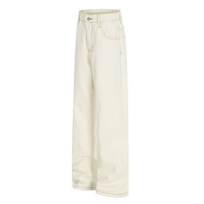 Color - blocked Simple Loose Straight Clean Fit Jeans - XGEM® - Not Made for Everyone