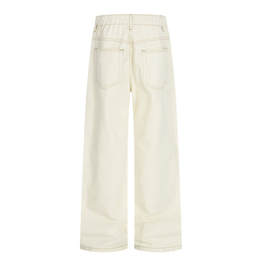 Color - blocked Simple Loose Straight Clean Fit Jeans - XGEM® - Not Made for Everyone