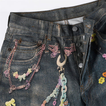 Chain Print Straight Pants — curated XGEM rare find
