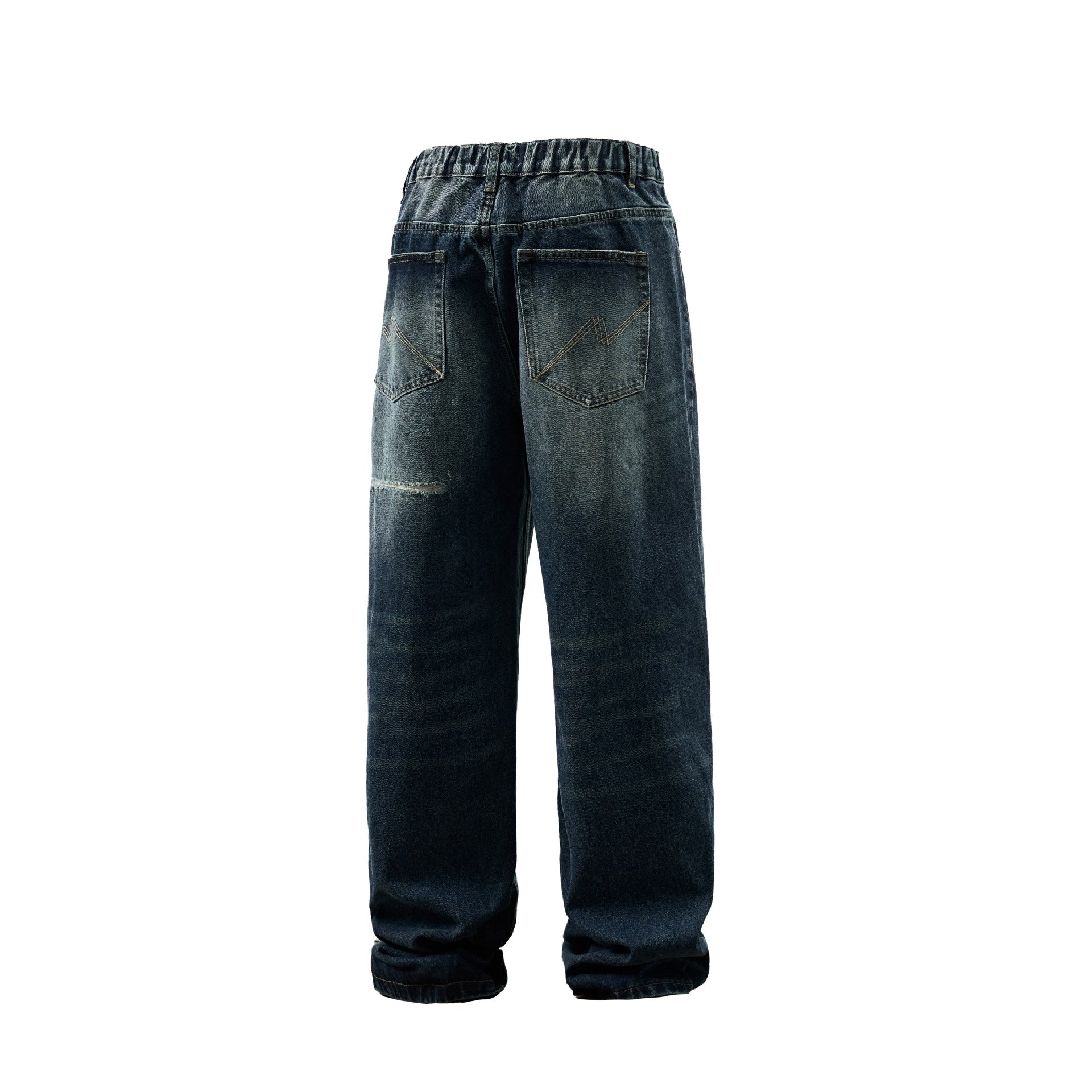 Distressed Patched Washed Loose Straight Leg Jeans - XGEM® - Not Made for Everyone