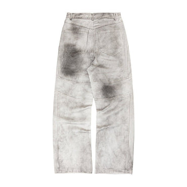 Distressed Racing Pants with Pleated Patchwork Straight Leg Cargo Trousers Loose Long Pants - XGEM® - Not Made for Everyone