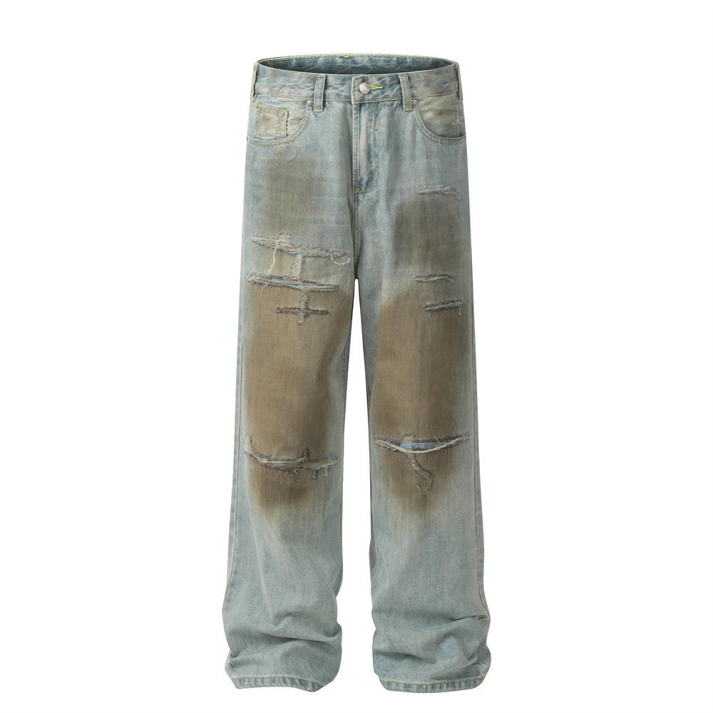 Dustfade Destroyed Denim — Distressed Streetwear Jeans - XGEM® - Not Made for Everyone