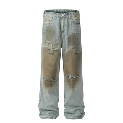 Dustfade Destroyed Denim — Distressed Streetwear Jeans - XGEM® - Not Made for Everyone