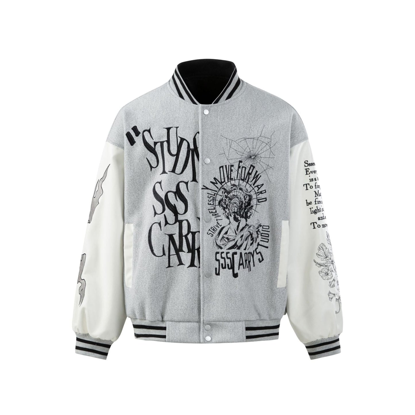 Embroidered Varsity Jacket Streetwear - XGEM® - Not Made for Everyone