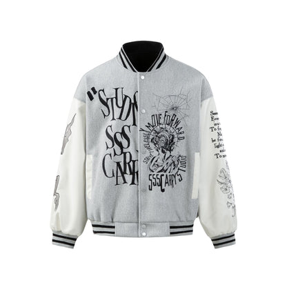 Embroidered Varsity Jacket Streetwear - XGEM® - Not Made for Everyone