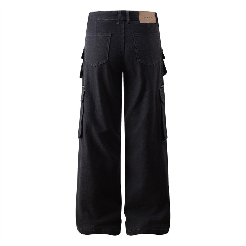Pleated Straight Pants Black — curated XGEM rare find