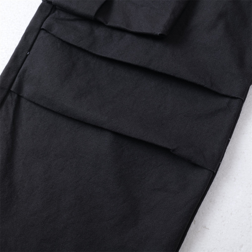 Pleated Straight Pants Black — curated XGEM rare find