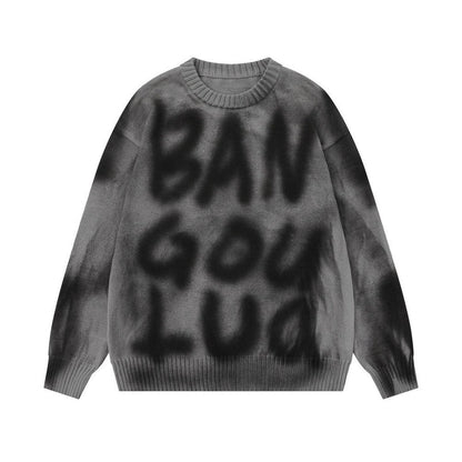 Graffiti Letter Knit Sweater - XGEM® - Not Made for Everyone