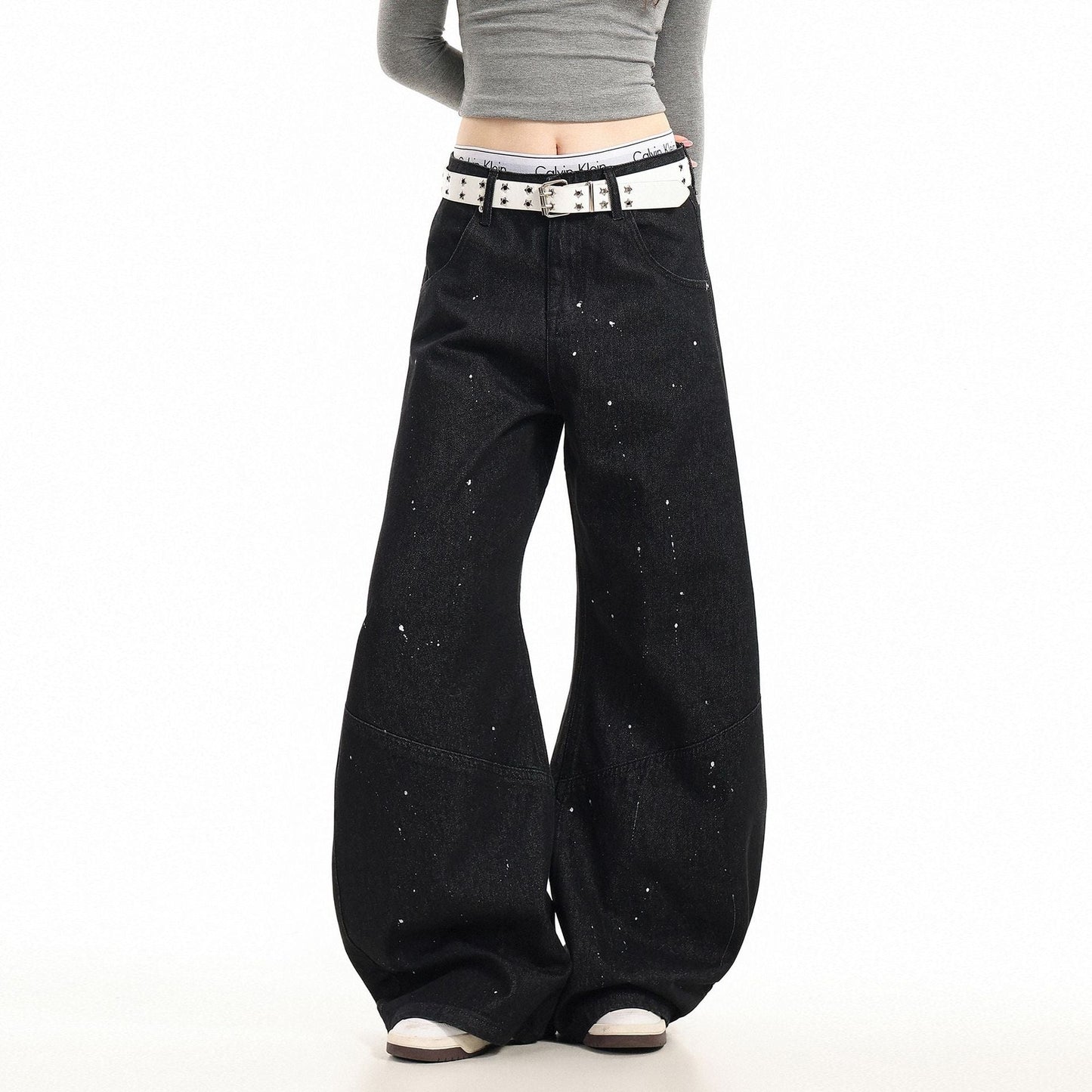 Jeans Wide Leg Splatter Black - XGEM® - Not Made for Everyone