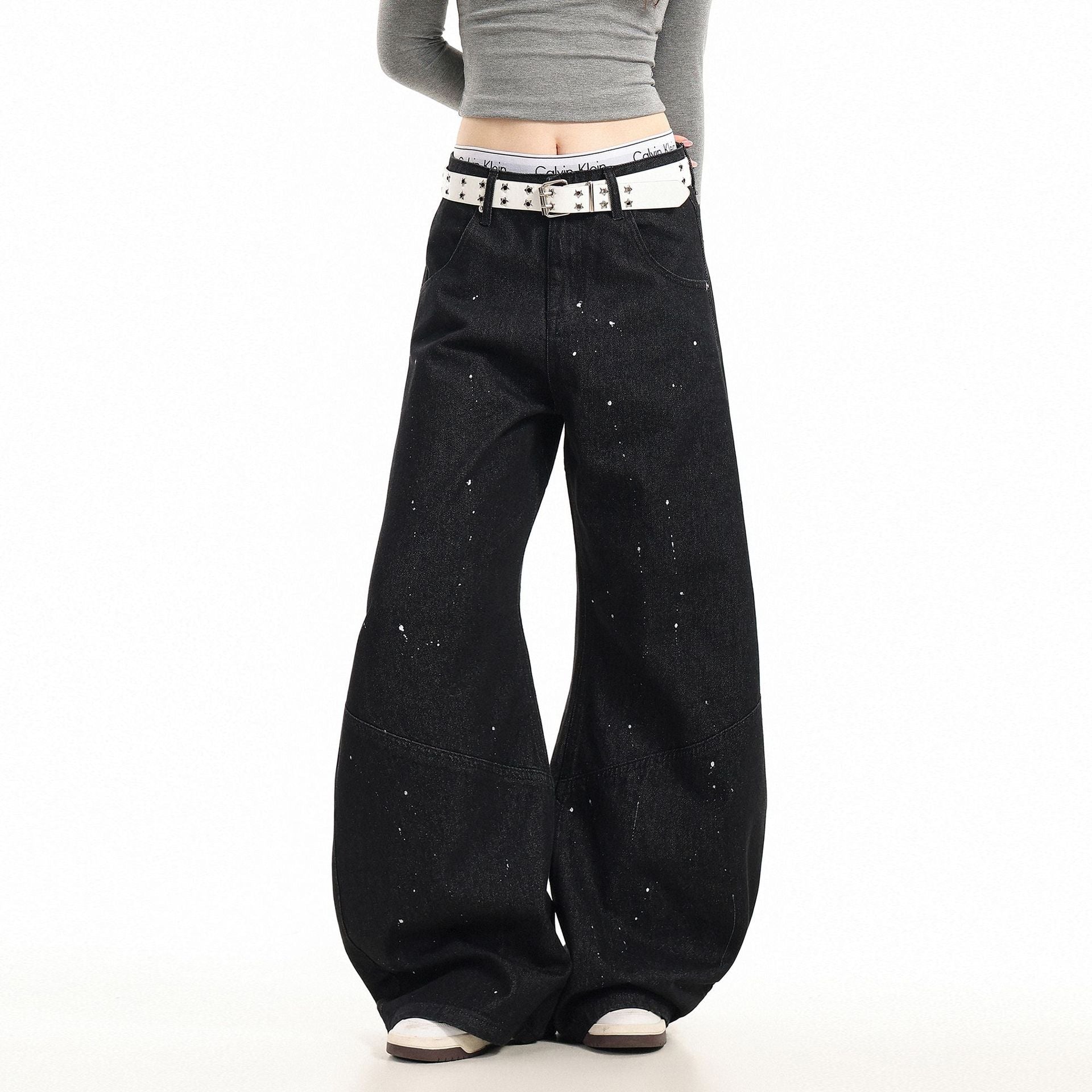 Jeans Wide Leg Splatter Black - XGEM® - Not Made for Everyone