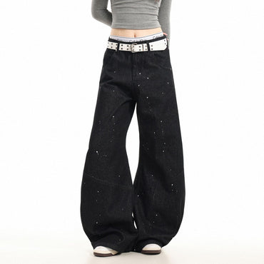 Jeans Wide Leg Splatter Black - XGEM® - Not Made for Everyone