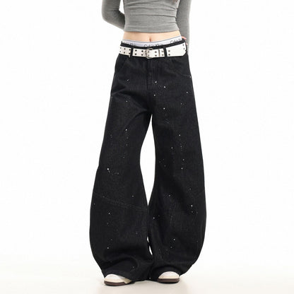 Jeans Wide Leg Splatter Black - XGEM® - Not Made for Everyone