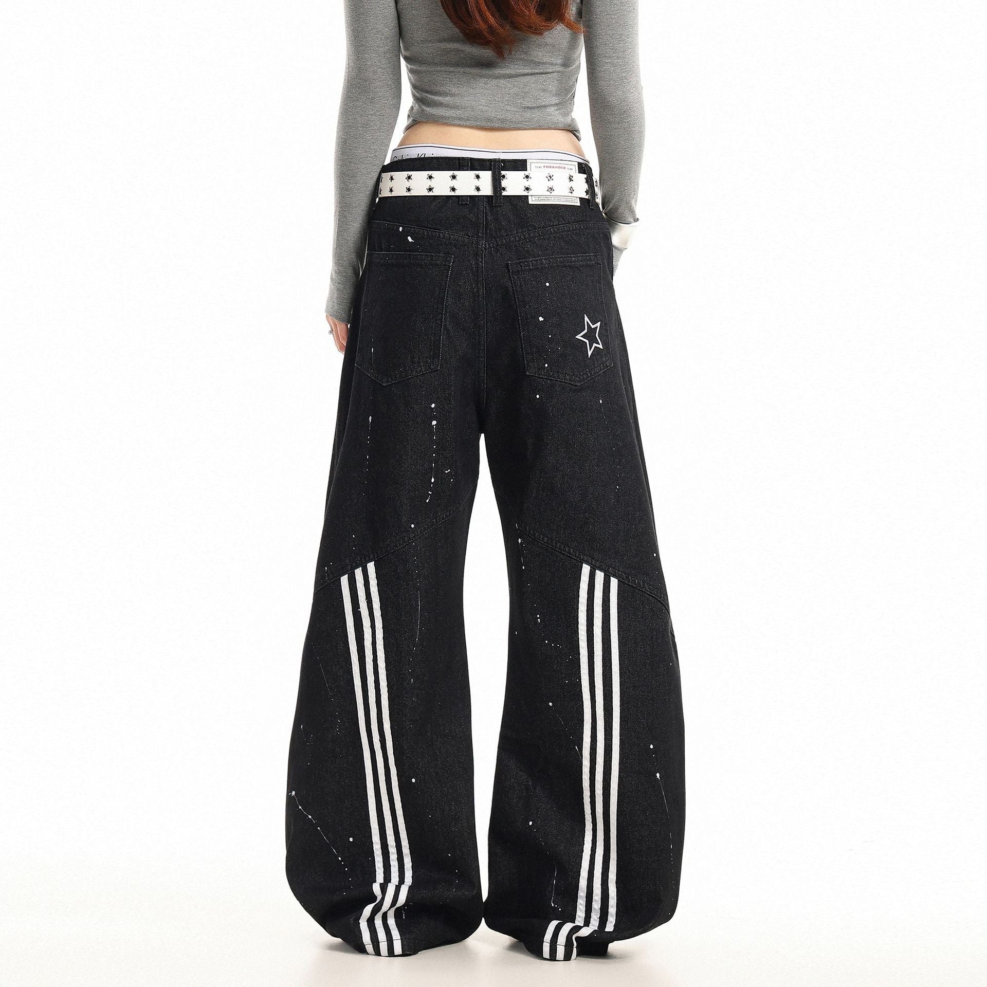Jeans Wide Leg Splatter Black - XGEM® - Not Made for Everyone