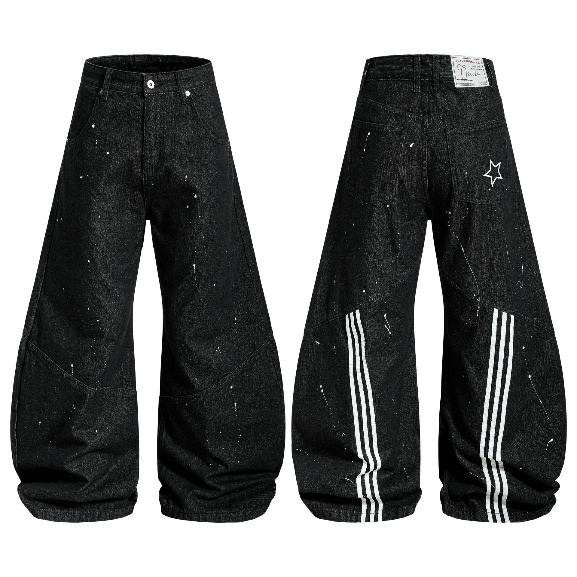 Jeans Wide Leg Splatter Black - XGEM® - Not Made for Everyone