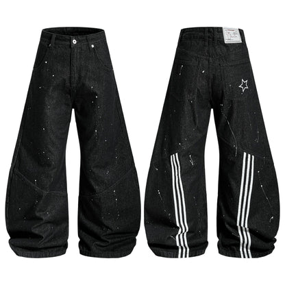 Jeans Wide Leg Splatter Black - XGEM® - Not Made for Everyone
