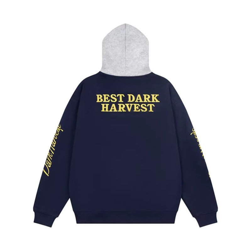 Letter Embroidery Fleece Hoodie - curated XGEM rare find