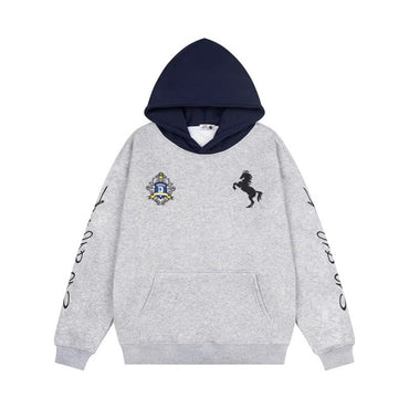 Letter Embroidery Fleece Hoodie - curated XGEM rare find