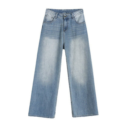 light blue loose slimming wide - leg jeans for women - XGEM® - Not Made for Everyone