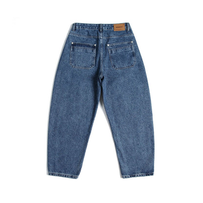 Loose Straight Leg Wide Leg Jeans with Slight Tapered Washed Long Pants - XGEM® - Not Made for Everyone