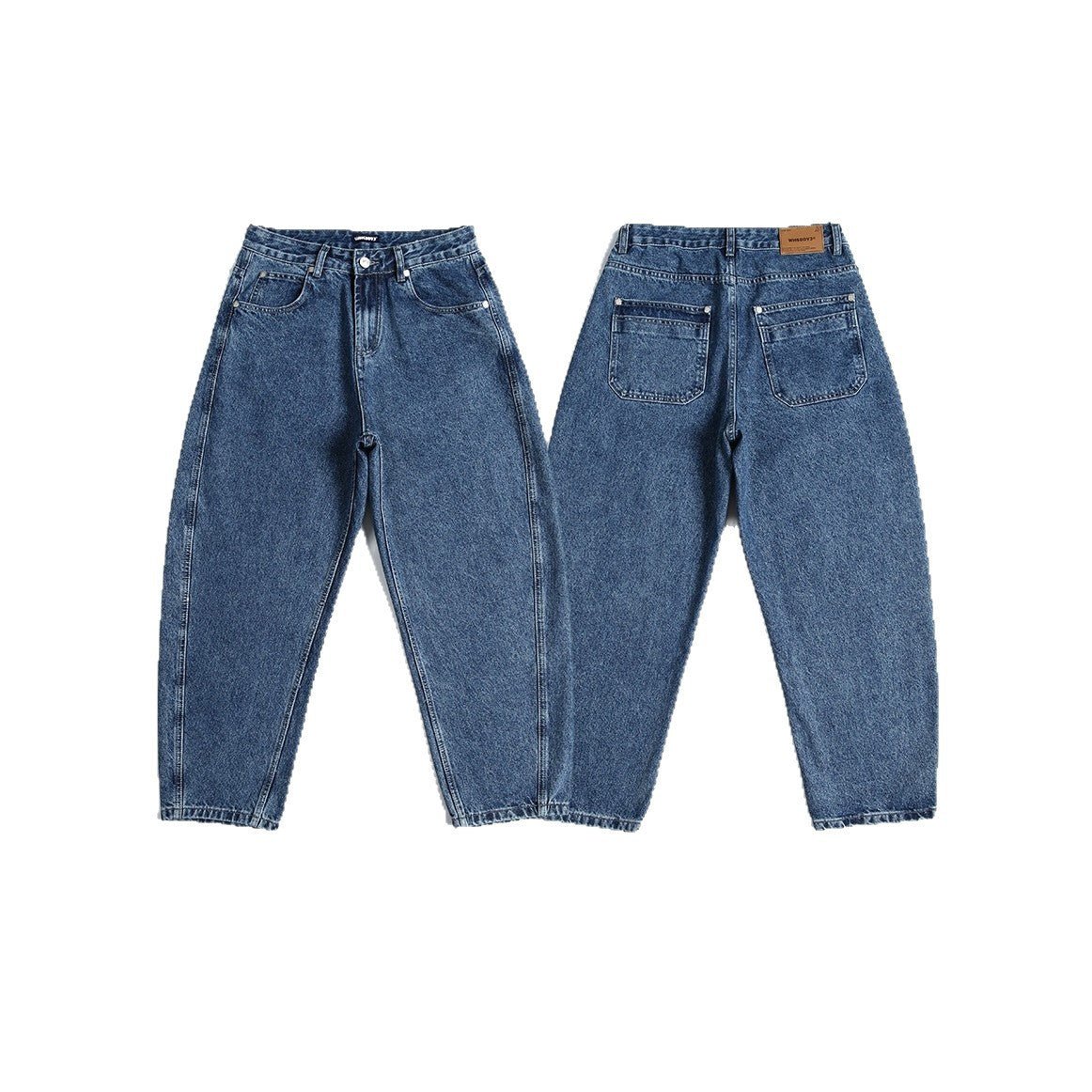 Loose Straight Leg Wide Leg Jeans with Slight Tapered Washed Long Pants - XGEM® - Not Made for Everyone