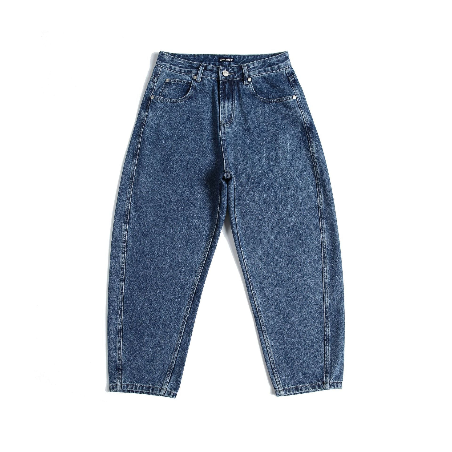 Loose Straight Leg Wide Leg Jeans with Slight Tapered Washed Long Pants - XGEM® - Not Made for Everyone