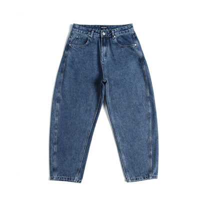 Loose Straight Leg Wide Leg Jeans with Slight Tapered Washed Long Pants - XGEM® - Not Made for Everyone