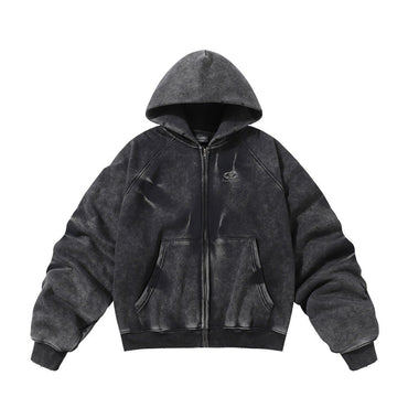 Men's Oversized Acid Wash Zip Hoodie Streetwear - XGEM® - Not Made for Everyone