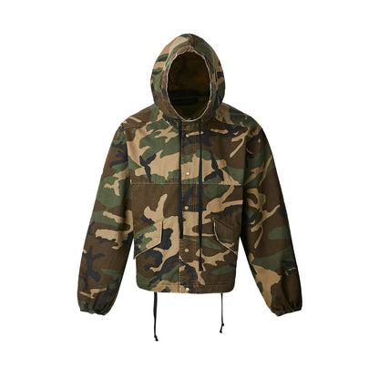 Oversized Camo Hoodie Washed Streetwear Pullover - XGEM® - Not Made for Everyone