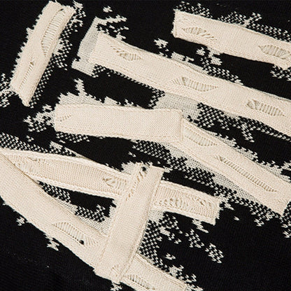 Oversized Jacquard Knit Sweater Streetwear - XGEM® - Not Made for Everyone