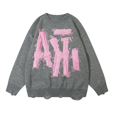 Oversized Jacquard Knit Sweater Streetwear - XGEM® - Not Made for Everyone
