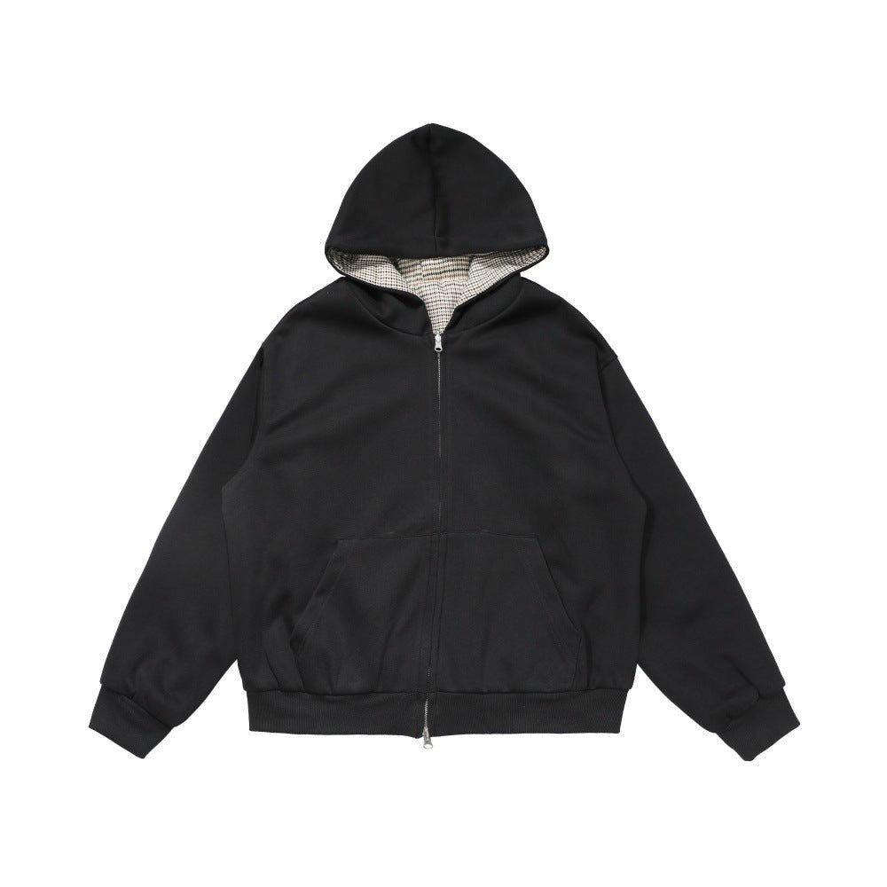 Plaid Zip Hoodie Jacket — curated XGEM rare find