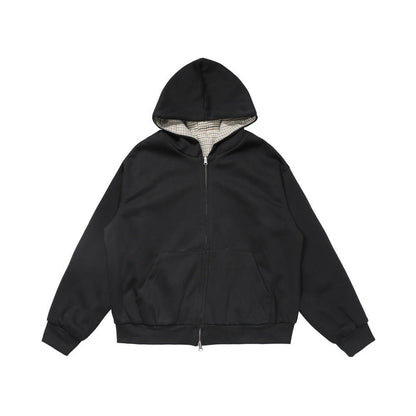 Plaid Zip Hoodie Jacket — curated XGEM rare find